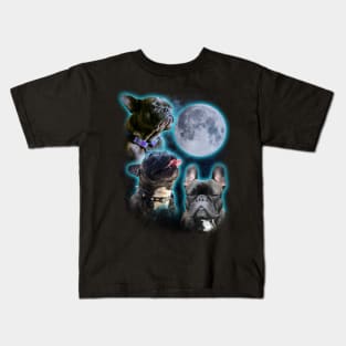 Three Frenchies Moon Kids T-Shirt